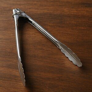 2x - Stainless Steel Silver Serving Tongs 7in" – Kitchen, Buffet, BBQ, Salad